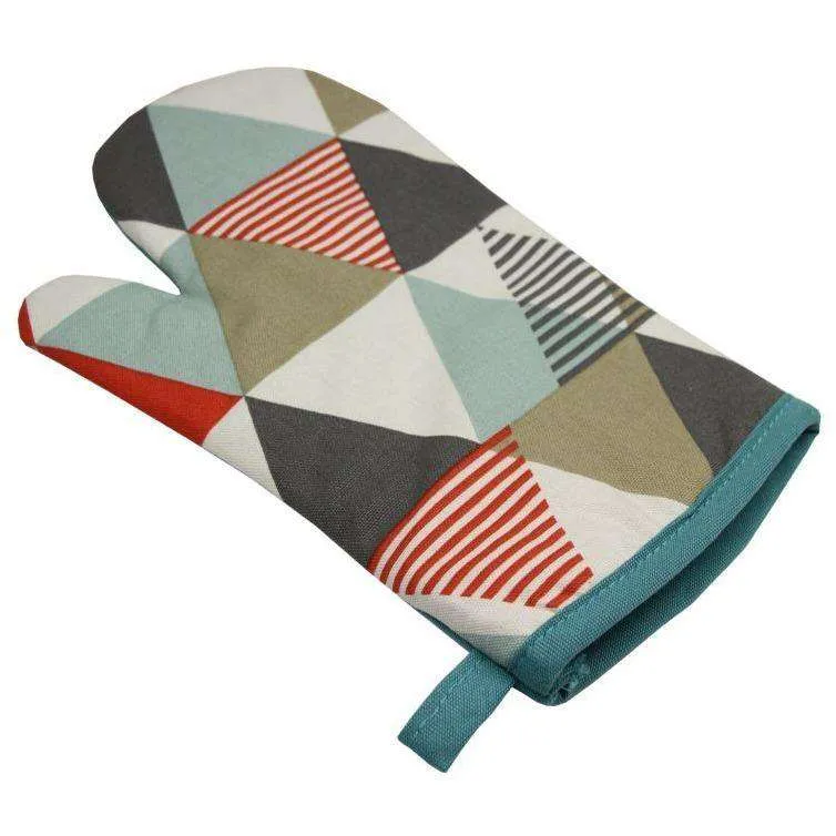 Vita Burnt Orange Cotton Print Single Oven Mitt