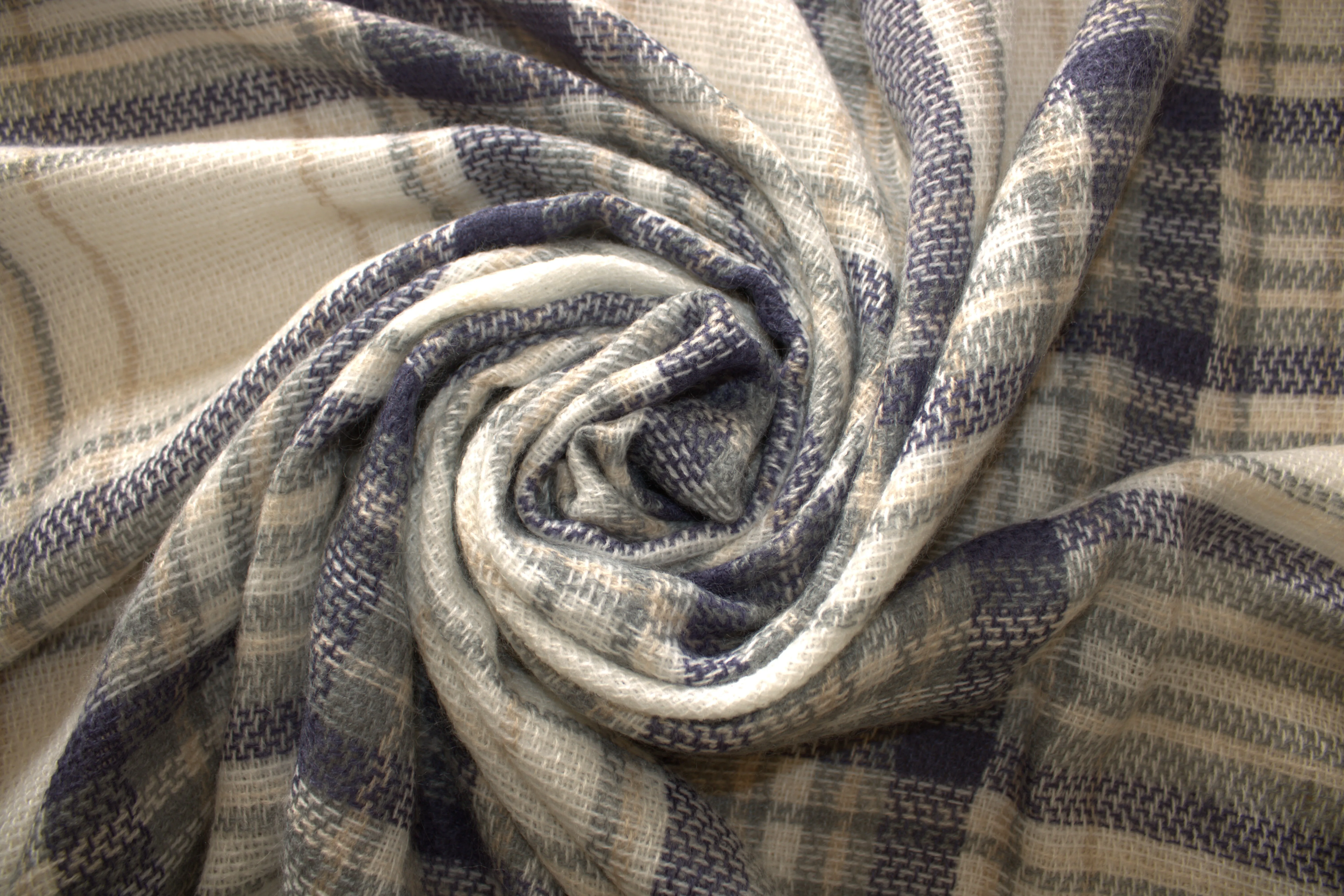 White, Gray & Blue Plaid Women's Blanket Scarf / Women Scarf/ Gifts for Her / Women Shawl / Bridesmaid Scarf/ Fall Scarf