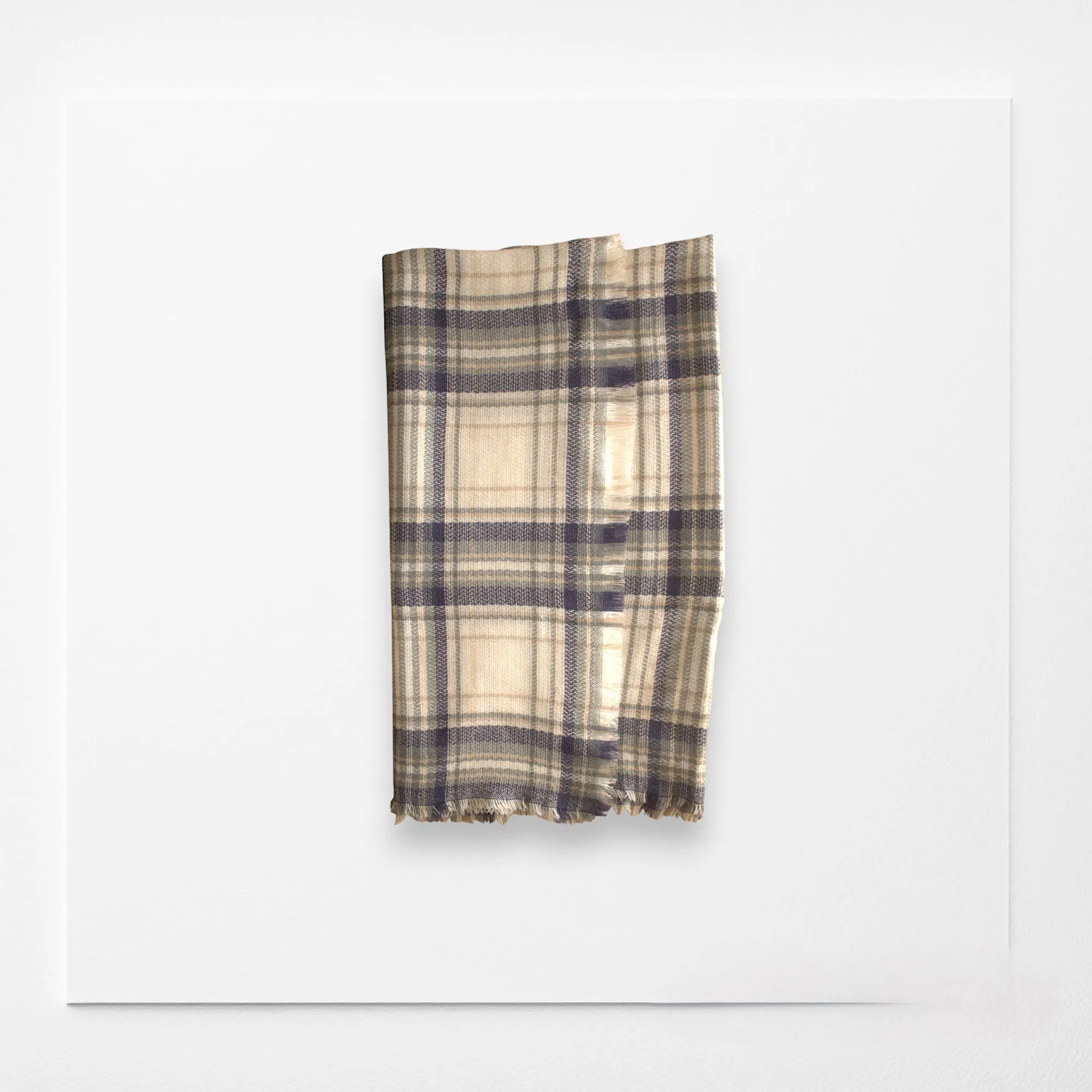 White, Gray & Blue Plaid Women's Blanket Scarf / Women Scarf/ Gifts for Her / Women Shawl / Bridesmaid Scarf/ Fall Scarf