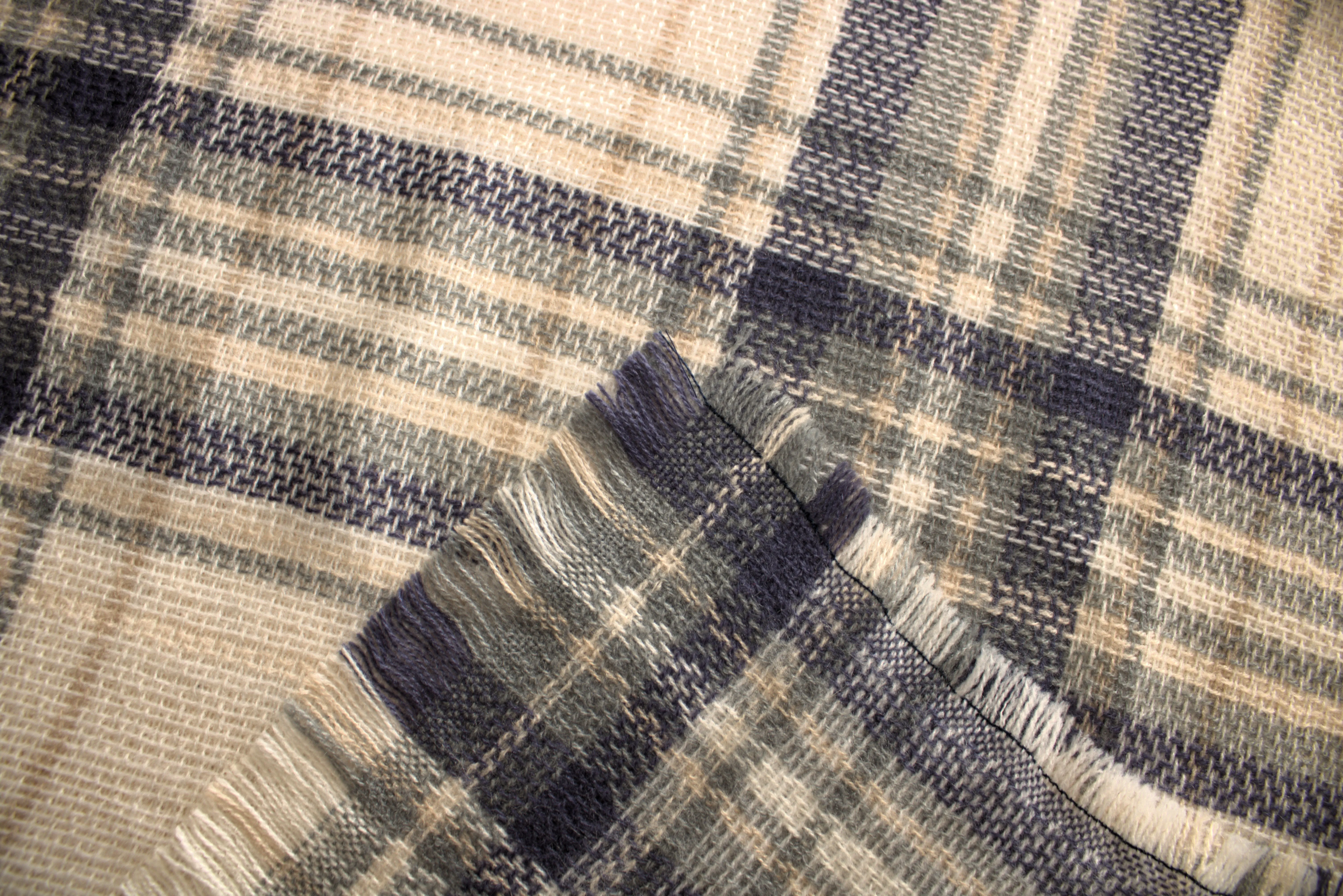White, Gray & Blue Plaid Women's Blanket Scarf / Women Scarf/ Gifts for Her / Women Shawl / Bridesmaid Scarf/ Fall Scarf