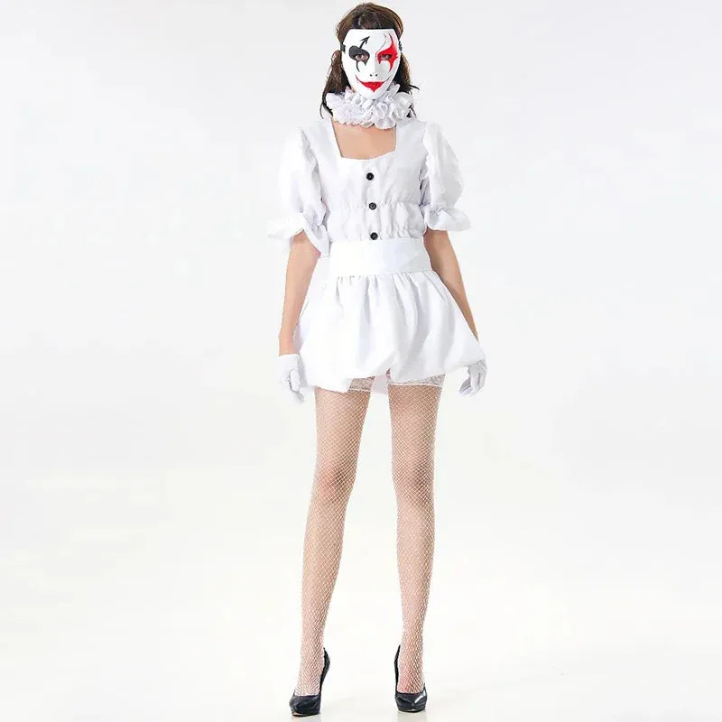 Women Clown Frock Elegant Party Adult Terror Halloween Outfit