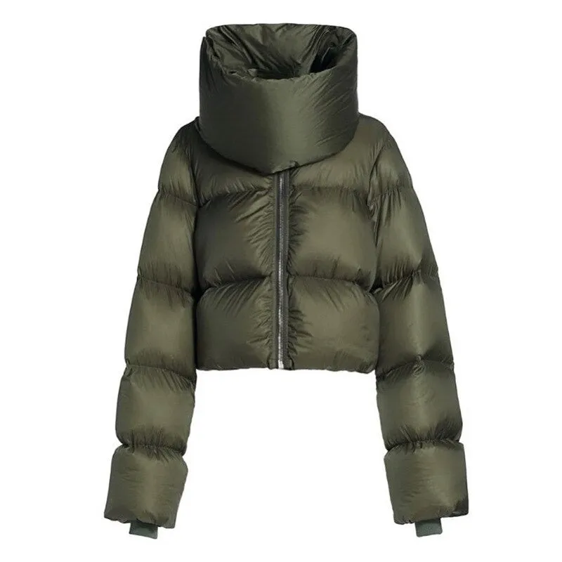 Women's Winter Oversized Black Coat | Short Casual Parka